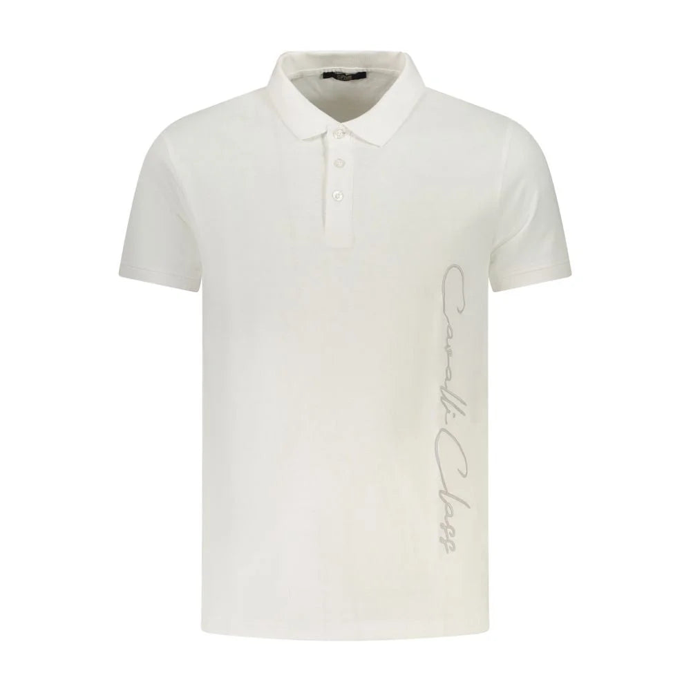 Cavalli Class White Cotton Men Polo Shirt - Polos