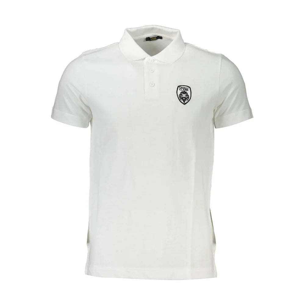 Cavalli Class White Cotton Men Polo Shirt - Polos