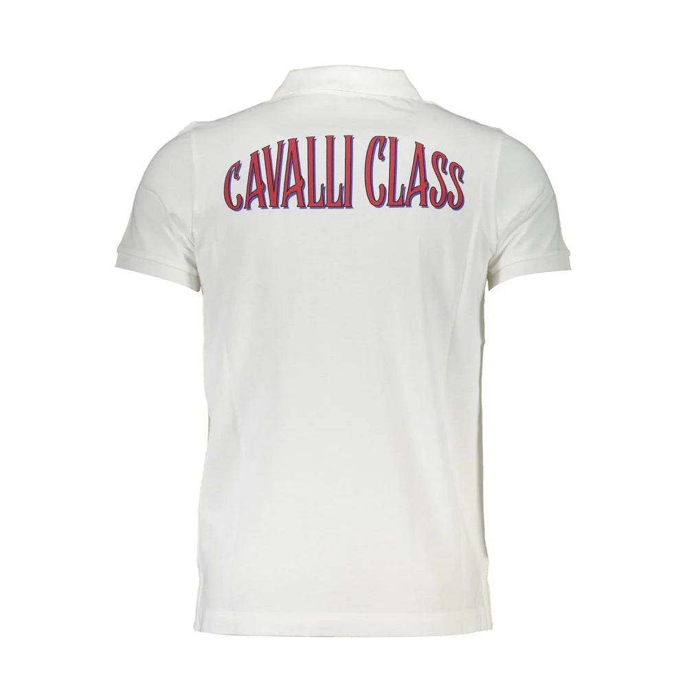 Cavalli Class White Cotton Men Polo Shirt - Polos