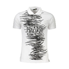 Cavalli Class White Cotton Men Polo Shirt - XL - Polos