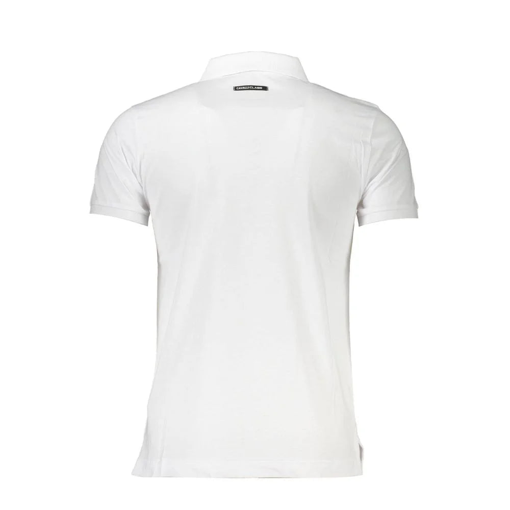 Cavalli Class White Cotton Men Polo Shirt - XL - Polos