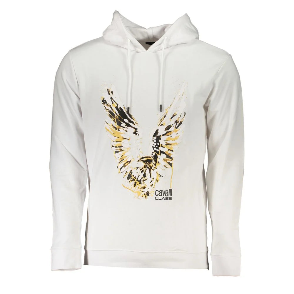Cavalli Class White Cotton Men Sweater - Hoodies