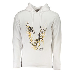Cavalli Class White Cotton Men Sweater - Hoodies