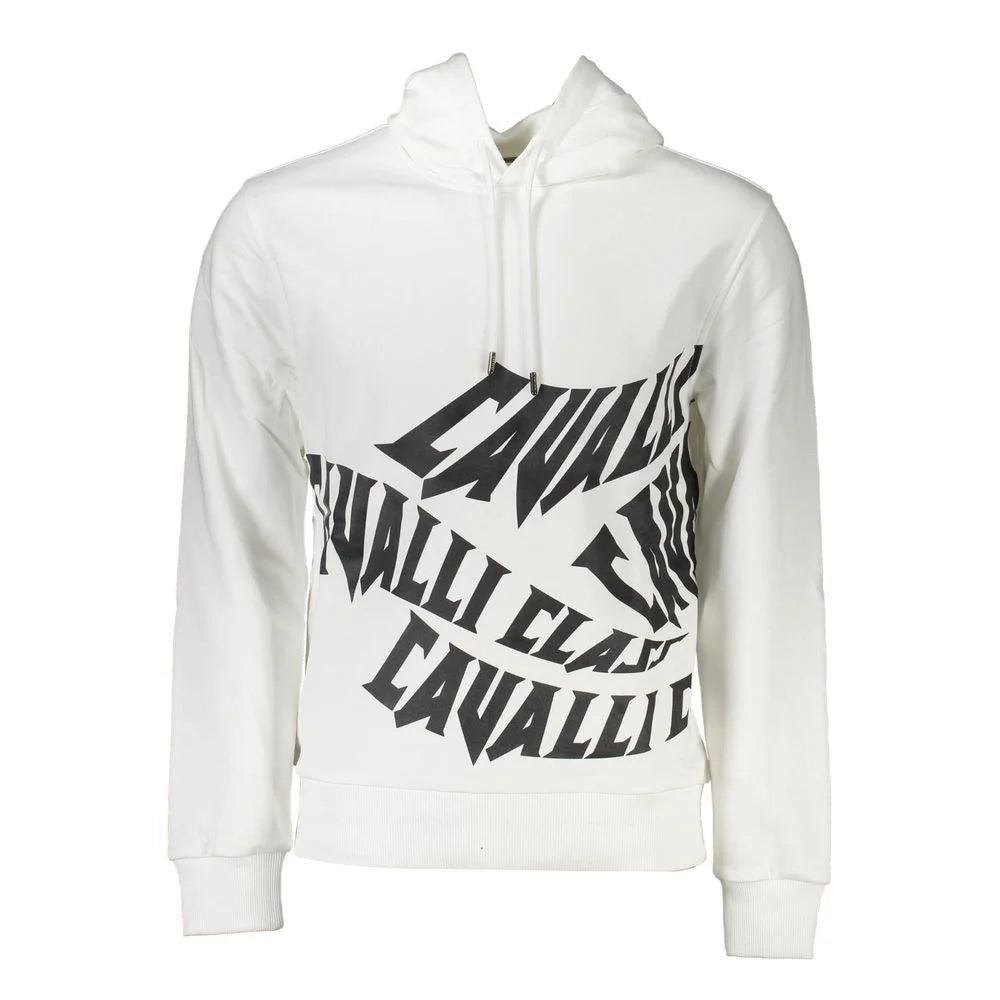 Cavalli Class White Cotton Men Sweater - Hoodies