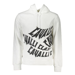 Cavalli Class White Cotton Men Sweater - Hoodies