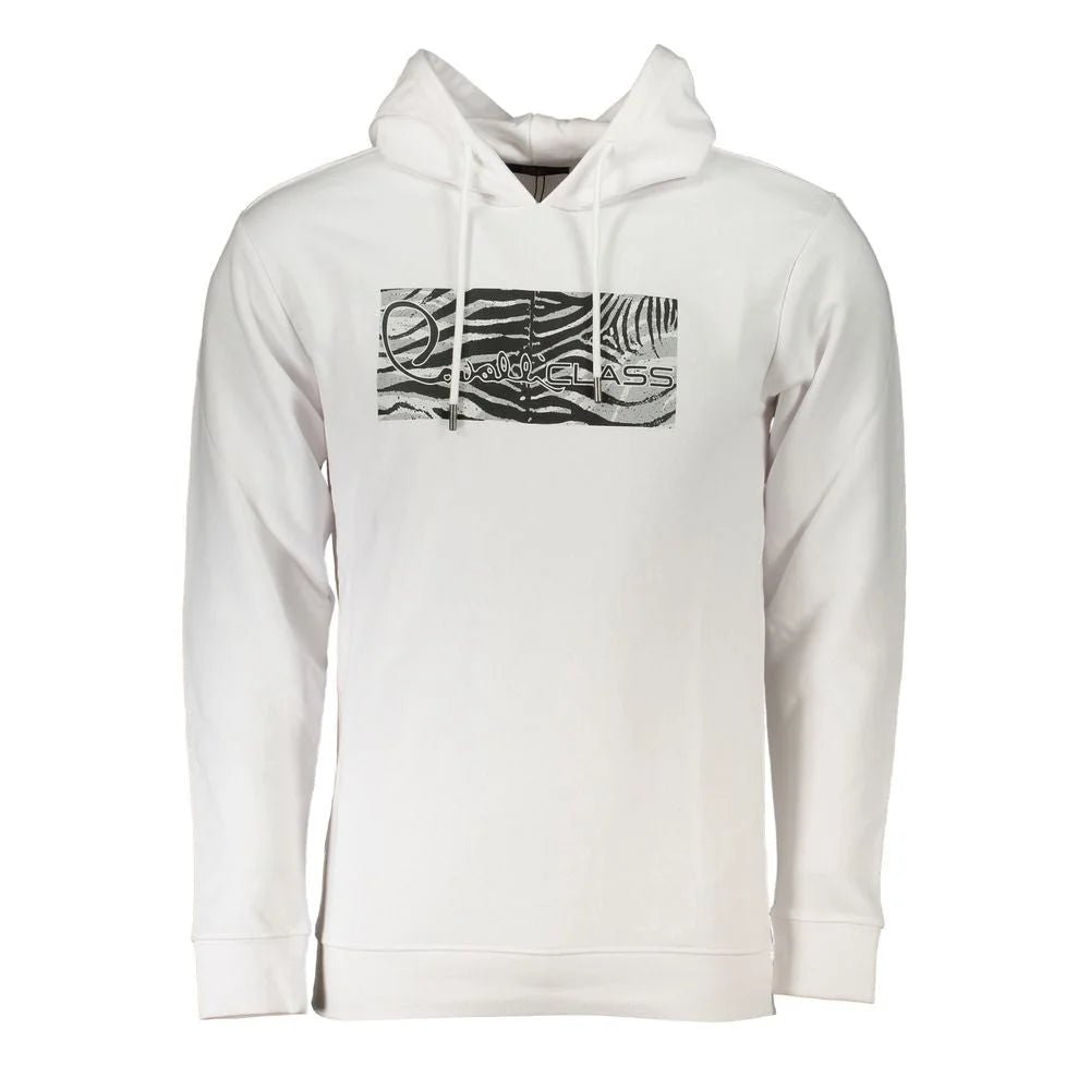 Cavalli Class White Cotton Men Sweater - Hoodies