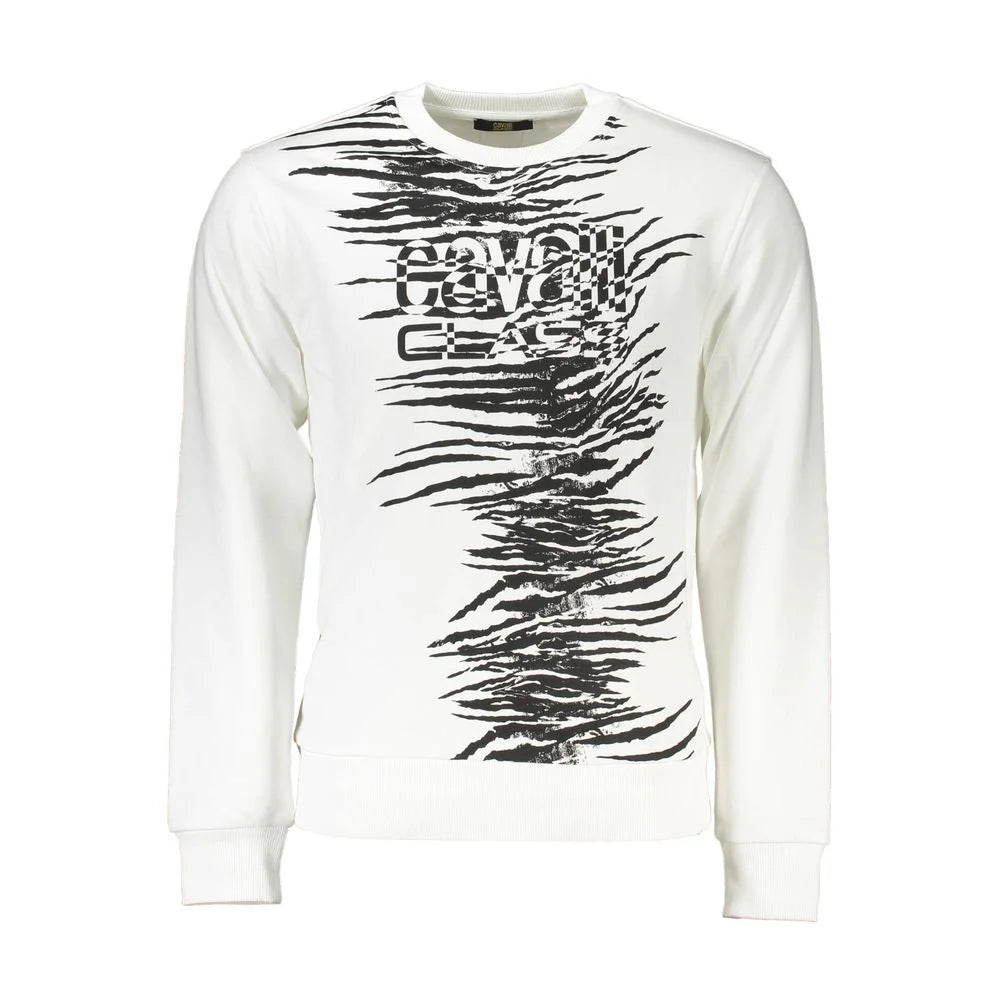 Cavalli Class White Cotton Men Sweater - M - Sweatshirts