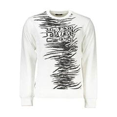 Cavalli Class White Cotton Men Sweater - M - Sweatshirts