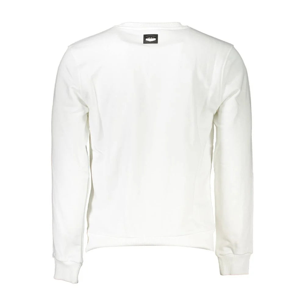 Cavalli Class White Cotton Men Sweater - Sweatshirts