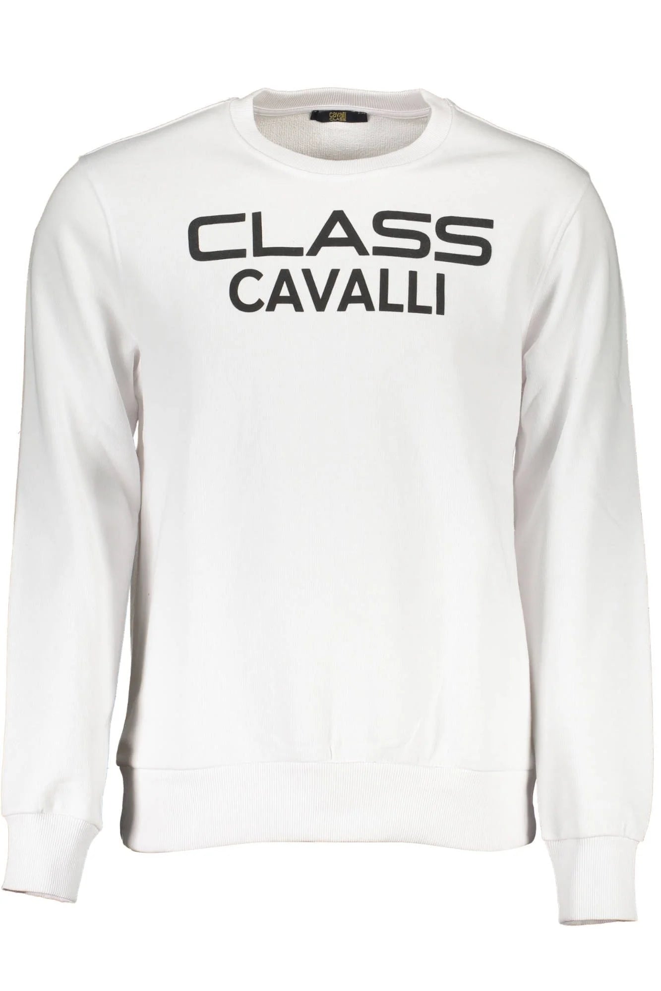 Cavalli Class White Cotton Men Sweater - XXL