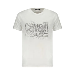 Cavalli Class White Cotton Men T-Shirt