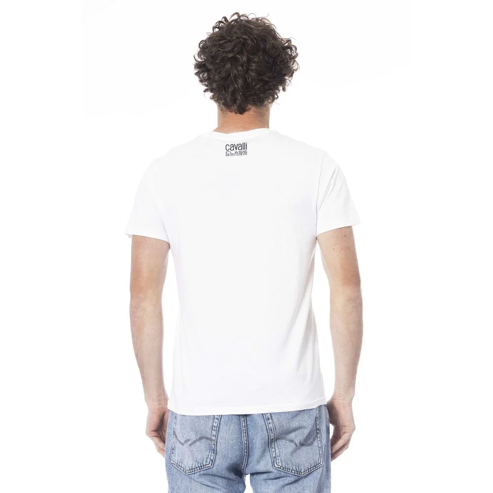 Cavalli Class White Cotton Men T-Shirt - L - T-Shirts