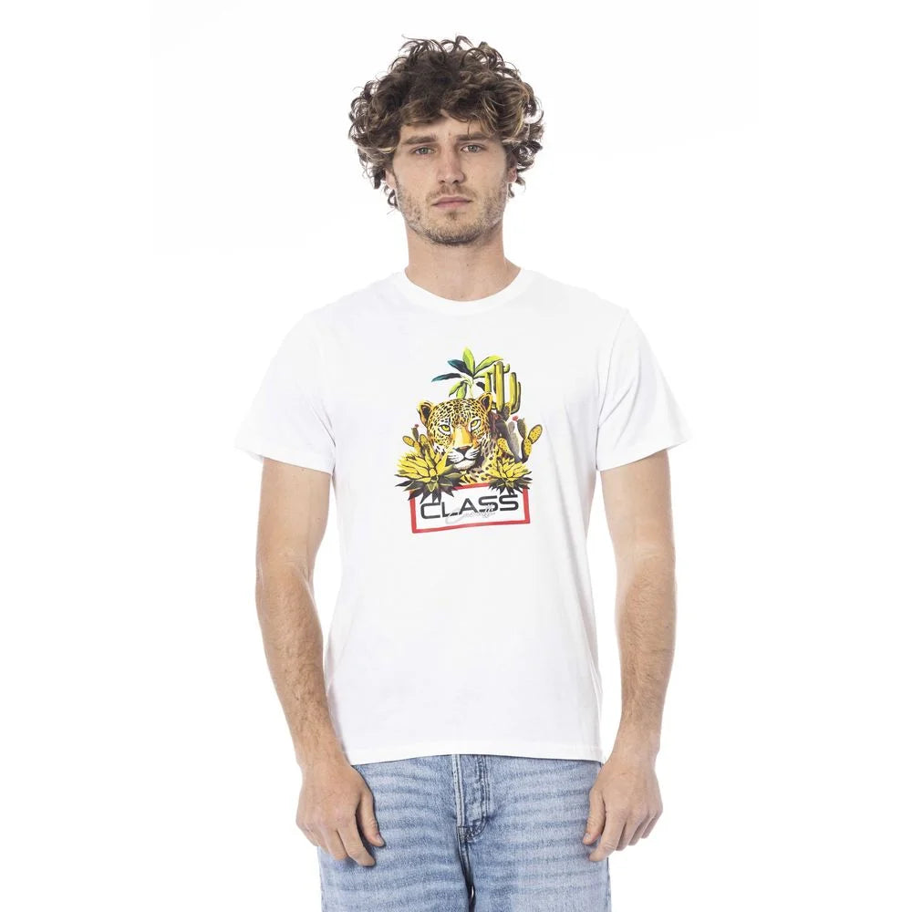 Cavalli Class White Cotton Men T-Shirt - L - T-Shirts