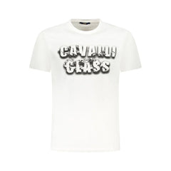 Cavalli Class White Cotton Men T-Shirt - T-Shirts