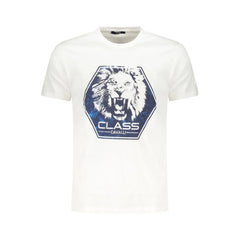 Cavalli Class White Cotton Men T-Shirt - T-Shirts