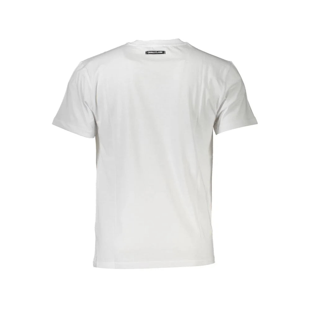 Cavalli Class White Cotton Men T-Shirt - T-Shirts
