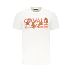 Cavalli Class White Cotton Men T-Shirt - T-Shirts
