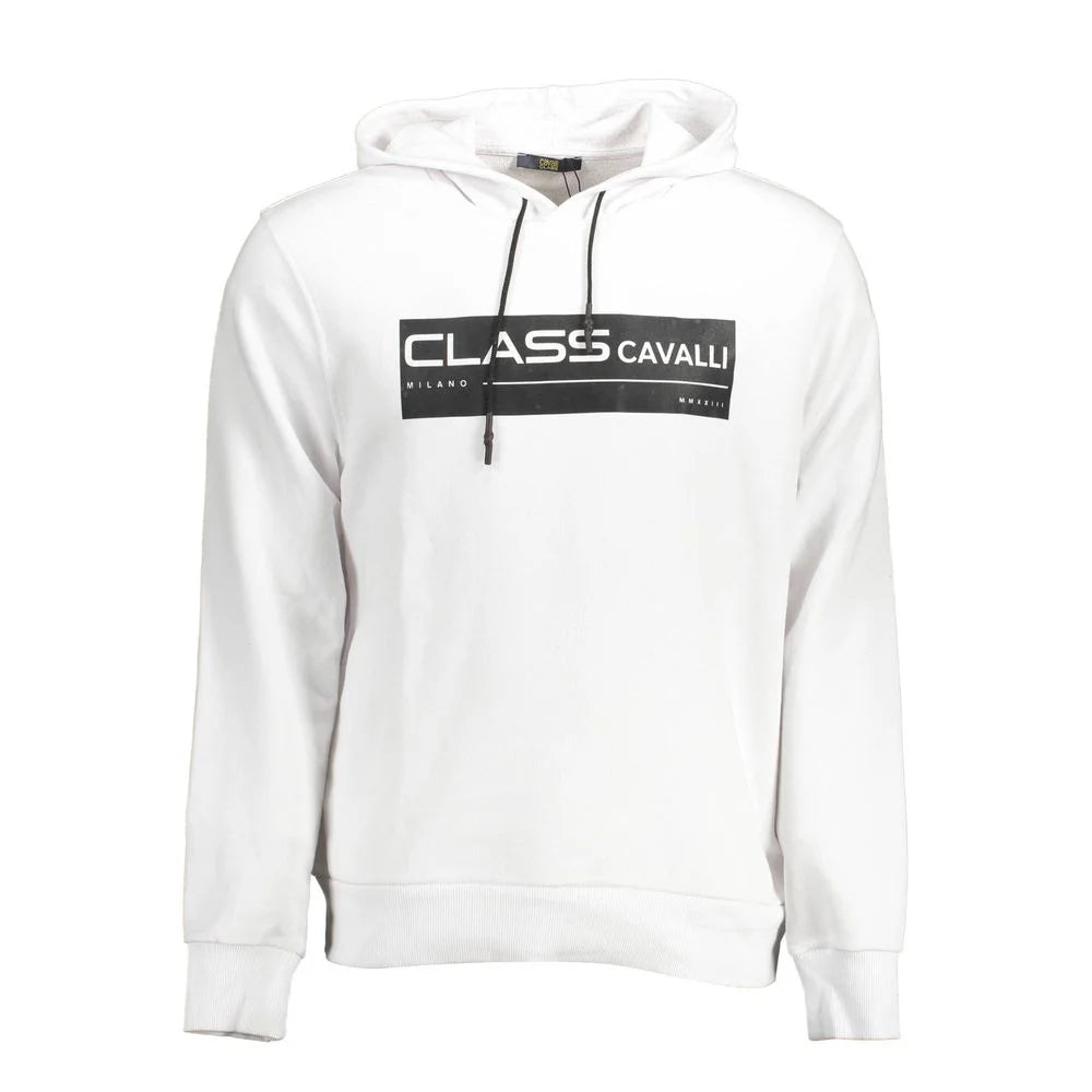 Cavalli Class White Cotton Men’s Sweater - XXL - Hoodies