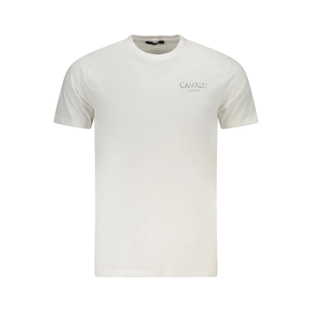 Cavalli Class White Cotton Men’s T-Shirt - T-Shirts