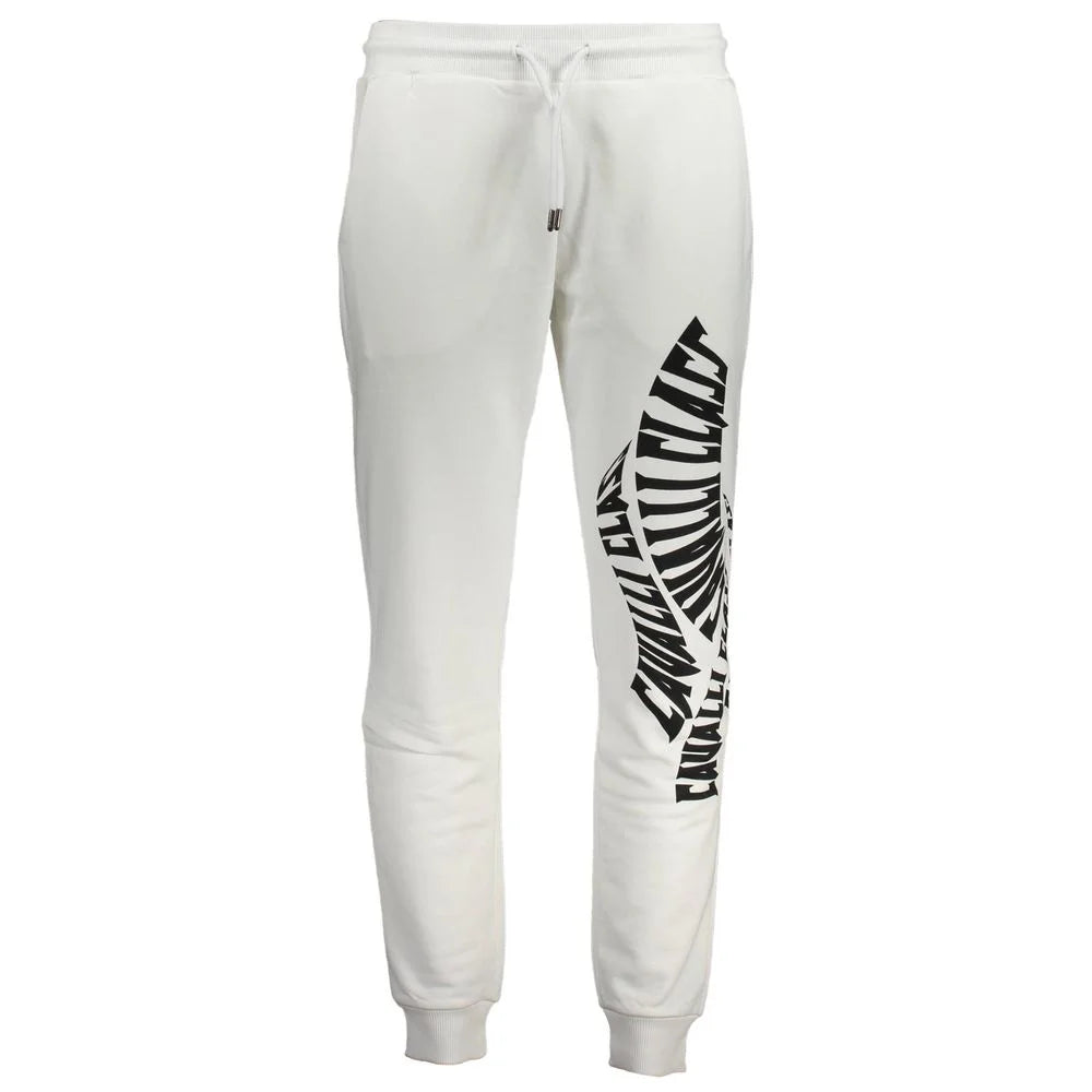 Cavalli Class White Cotton Pant - Joggers