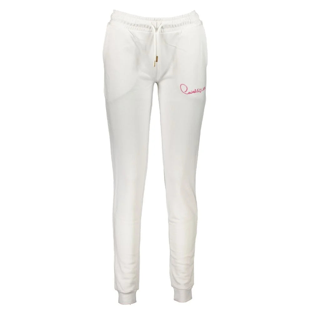 Cavalli Class White Cotton Pant - Joggers