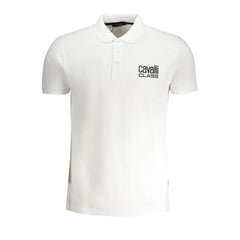 Cavalli Class White Cotton Polo Shirt - Polos