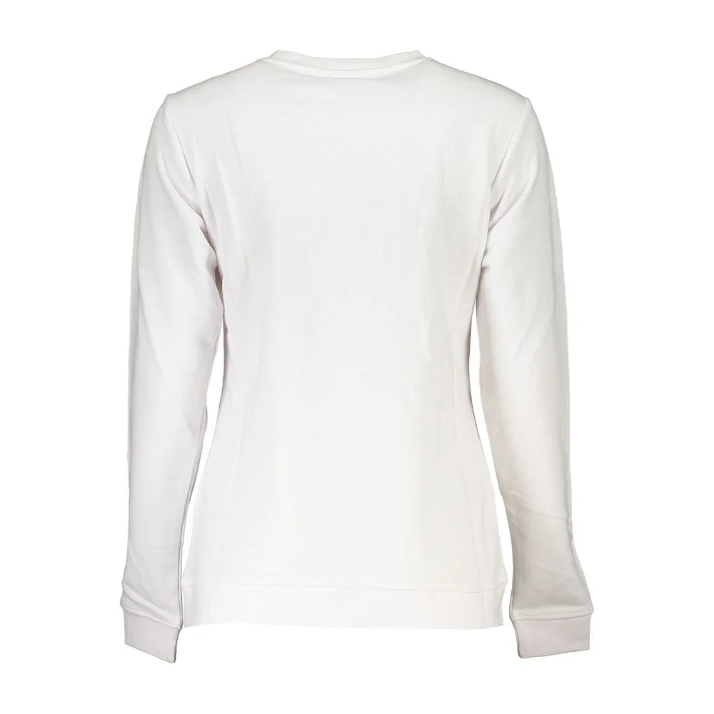 Cavalli Class White Cotton Sweater - XXL - Sweatshirts