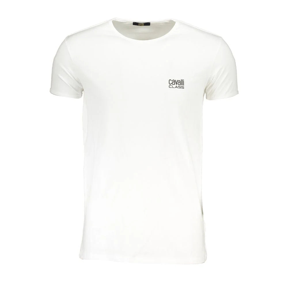 Cavalli Class White Cotton T-Shirt