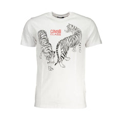 Cavalli Class White Cotton T-Shirt - T-Shirts
