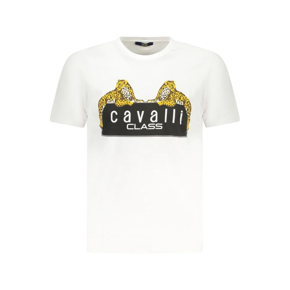 Cavalli Class White Cotton T-Shirt - T-Shirts