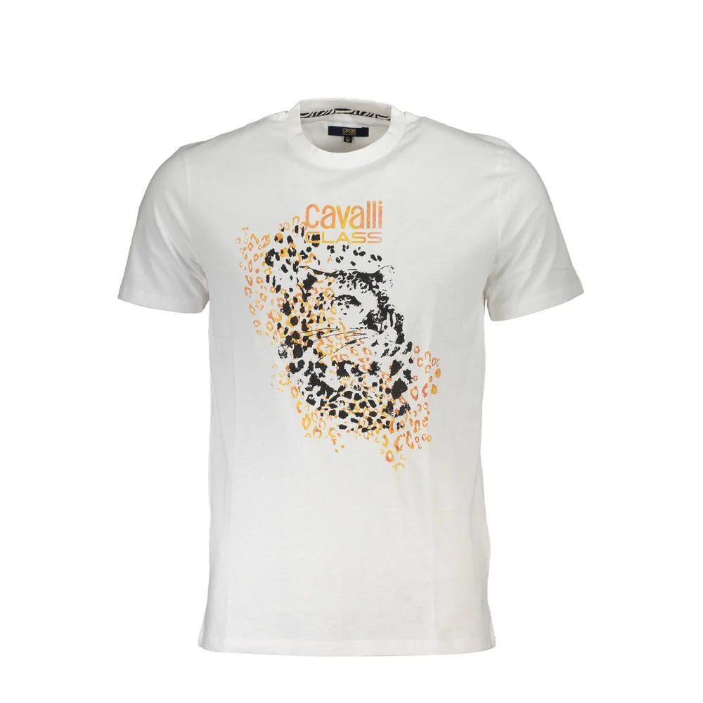 Cavalli Class White Cotton T-Shirt - T-Shirts