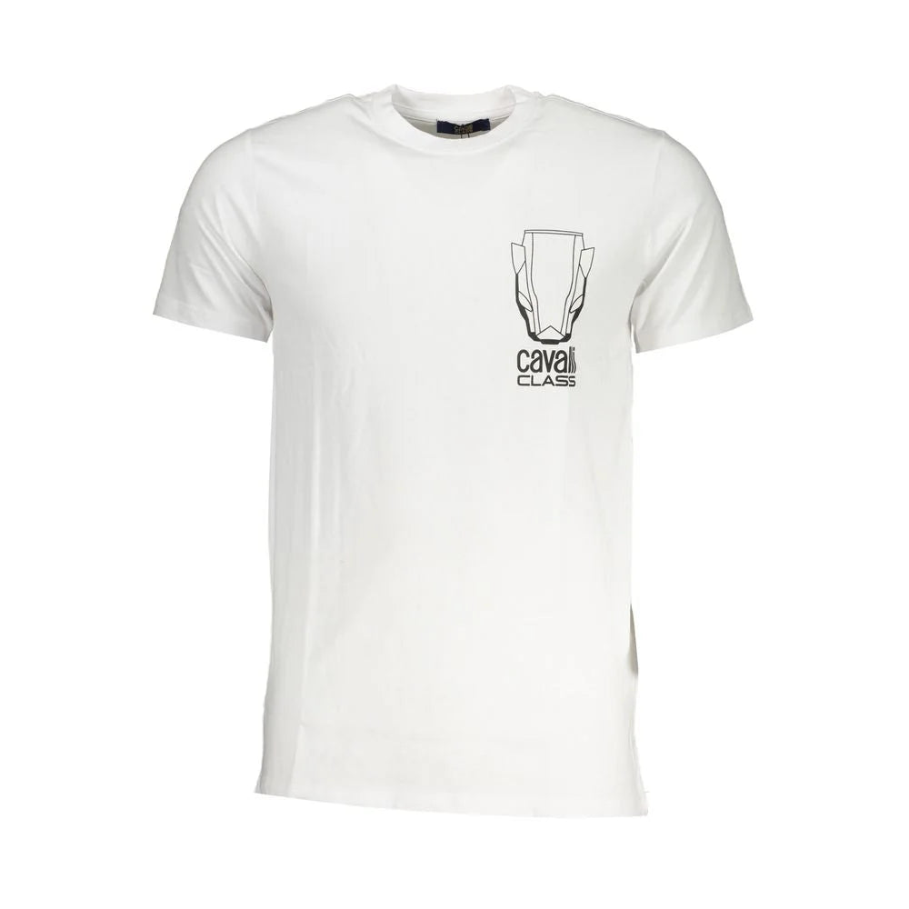 Cavalli Class White Cotton T-Shirt - T-Shirts