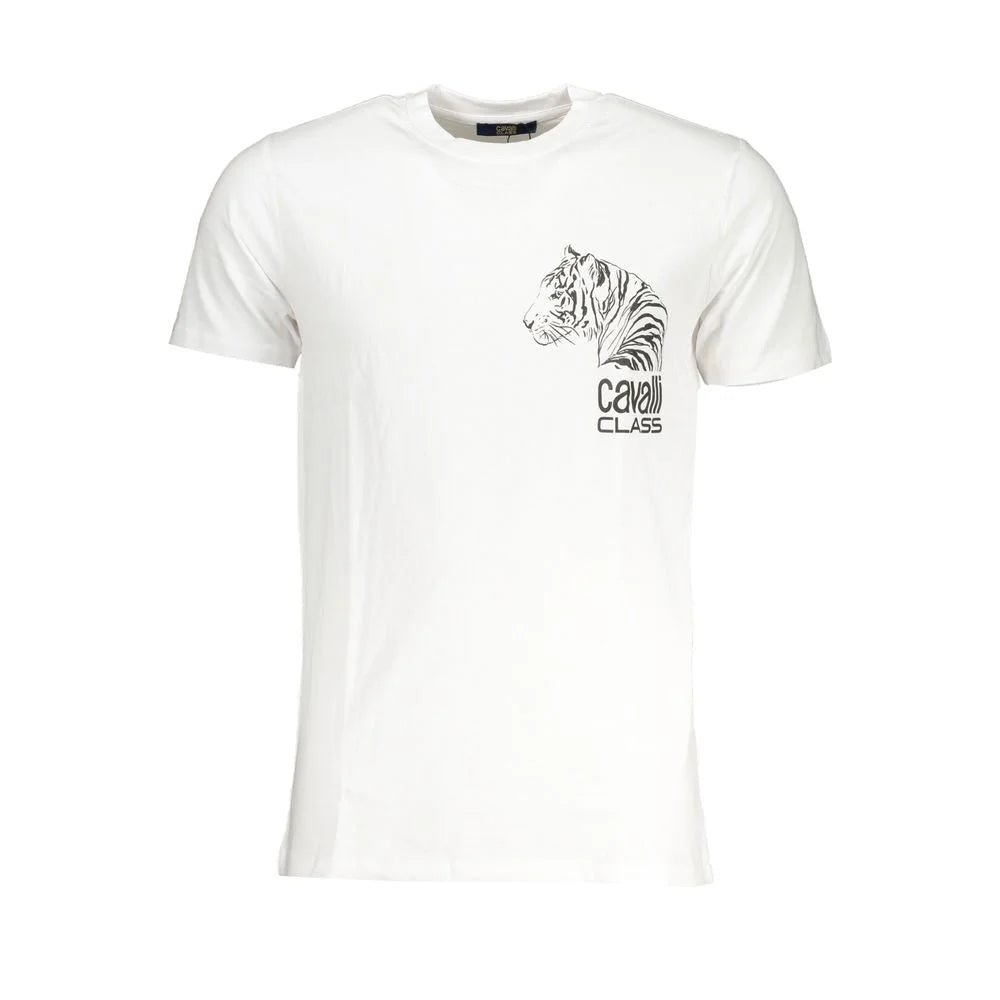 Cavalli Class White Cotton T-Shirt - T-Shirts