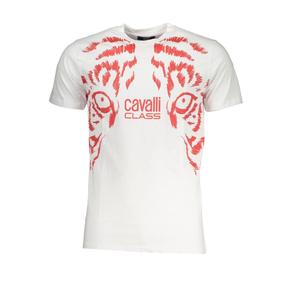 Cavalli Class White Cotton T-Shirt - T-Shirts