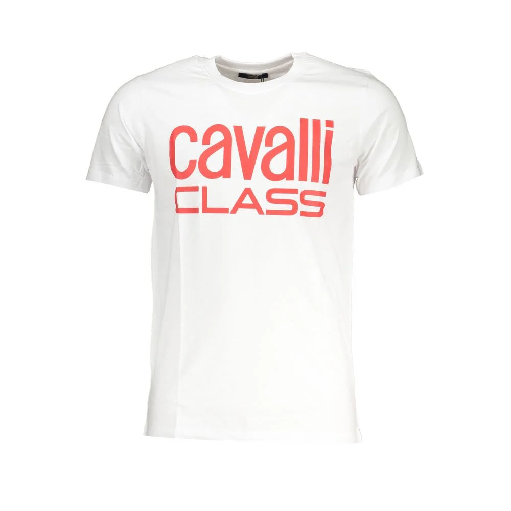Cavalli Class White Cotton T-Shirt - T-Shirts
