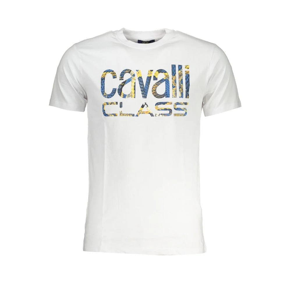 Cavalli Class White Cotton T-Shirt - XL - T-Shirts