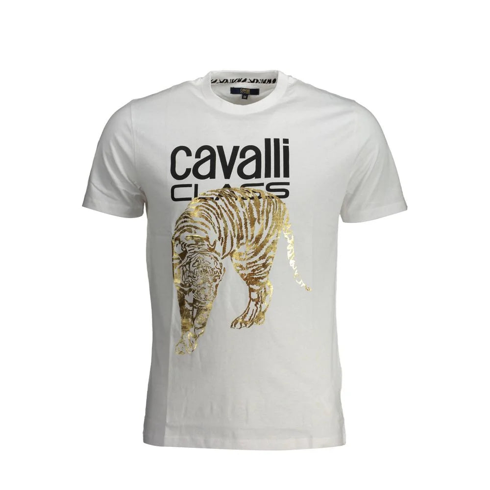 Cavalli Class White Cotton T-Shirt - XL - T-Shirts