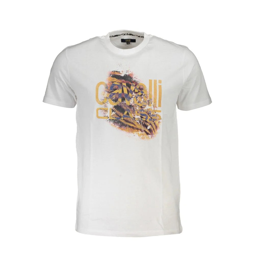 Cavalli Class White Cotton T-Shirt - XL - T-Shirts