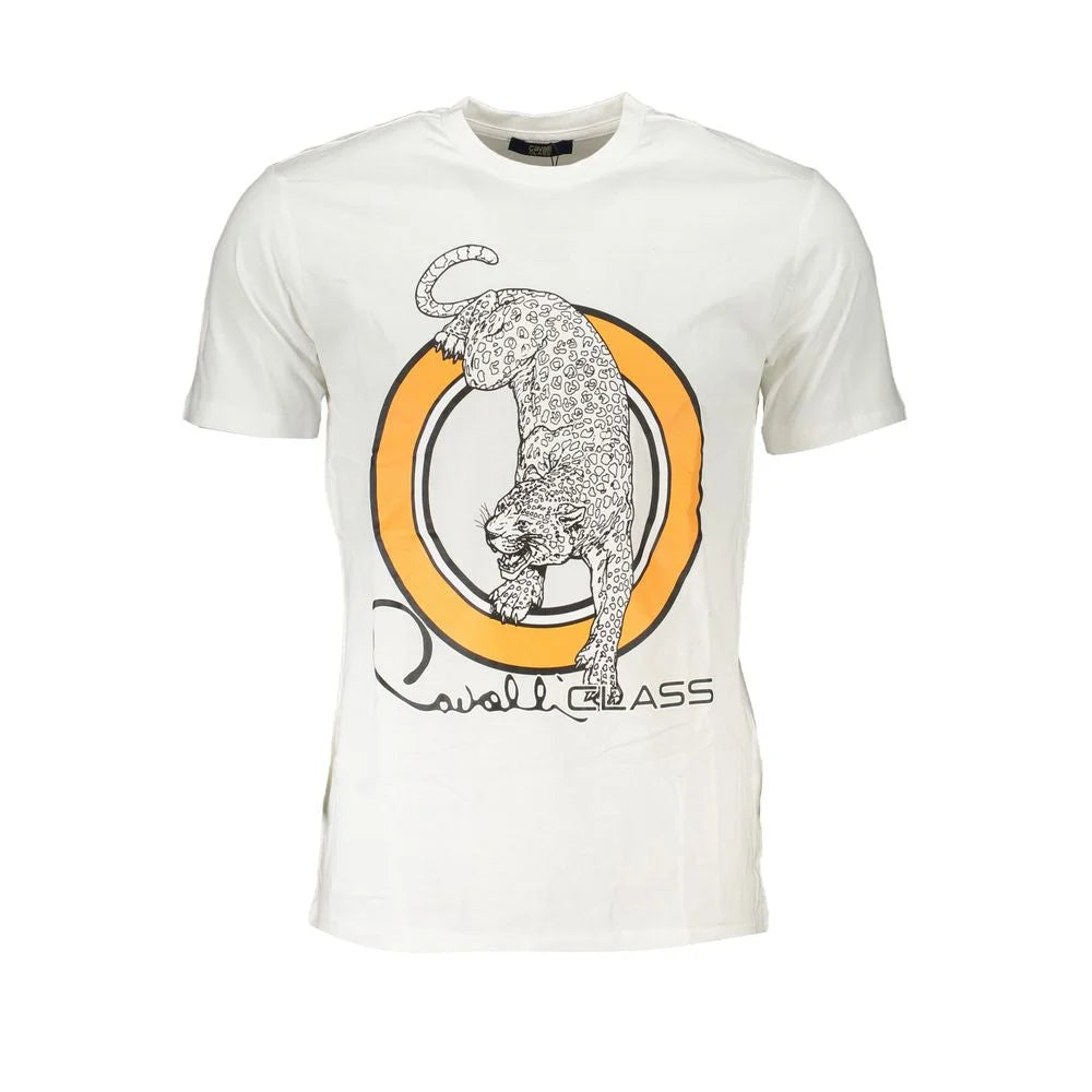 Cavalli Class White Cotton T-Shirt - XL - T-Shirts