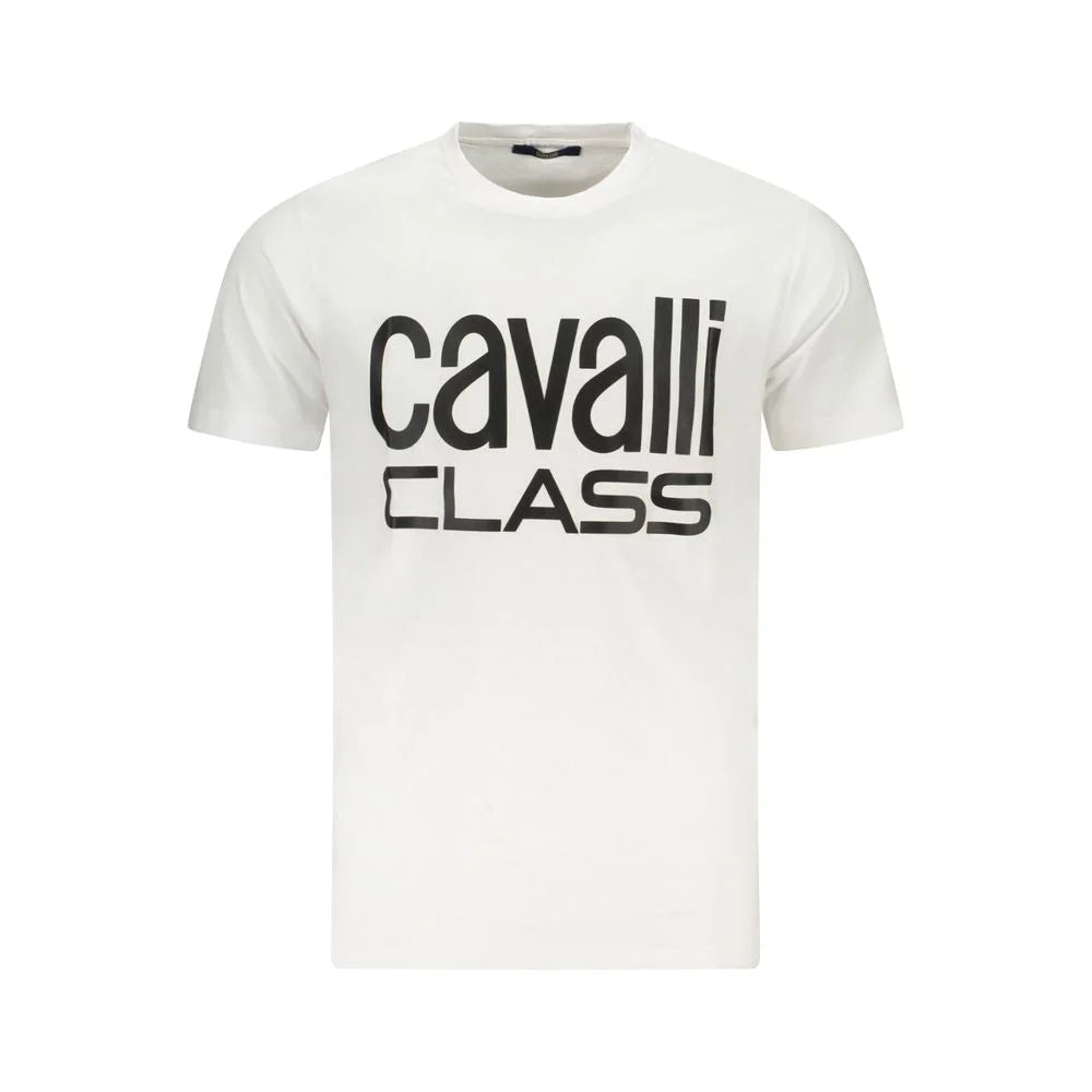 Cavalli Class White Cotton T-Shirt - XXL - T-Shirts