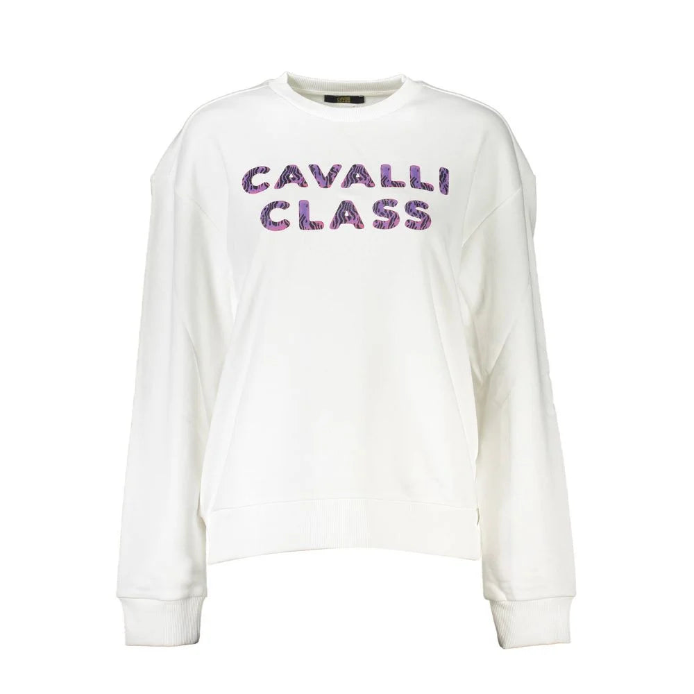 Cavalli Class White Cotton Women Sweater - Sweatshirts