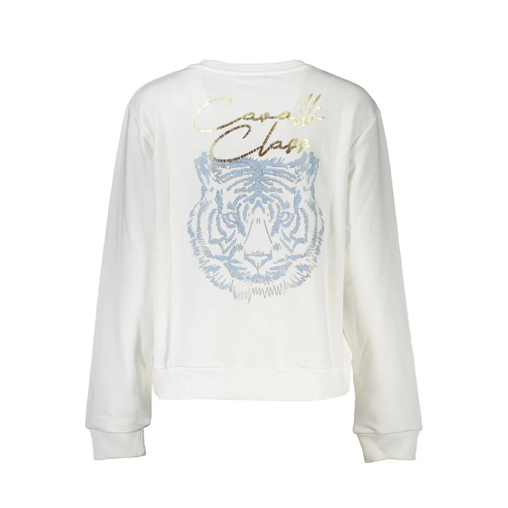 Cavalli Class White Cotton Women Sweater - Sweatshirts