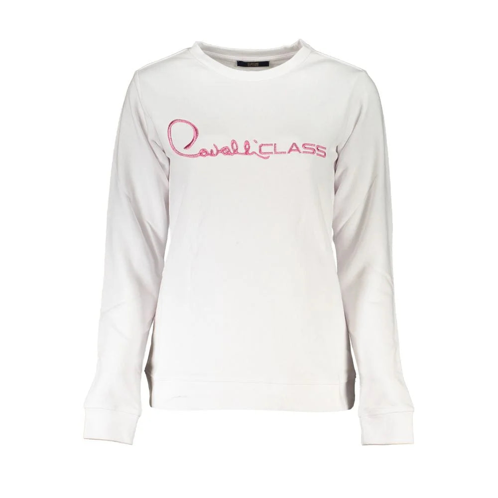 Cavalli Class White Cotton Women Sweater - XXL
