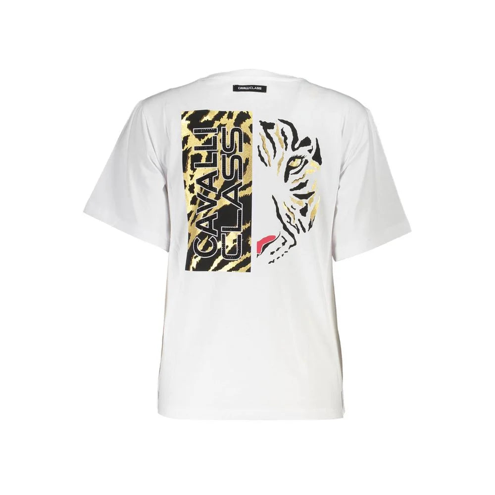 Cavalli Class White Cotton Women T-Shirt - XS
