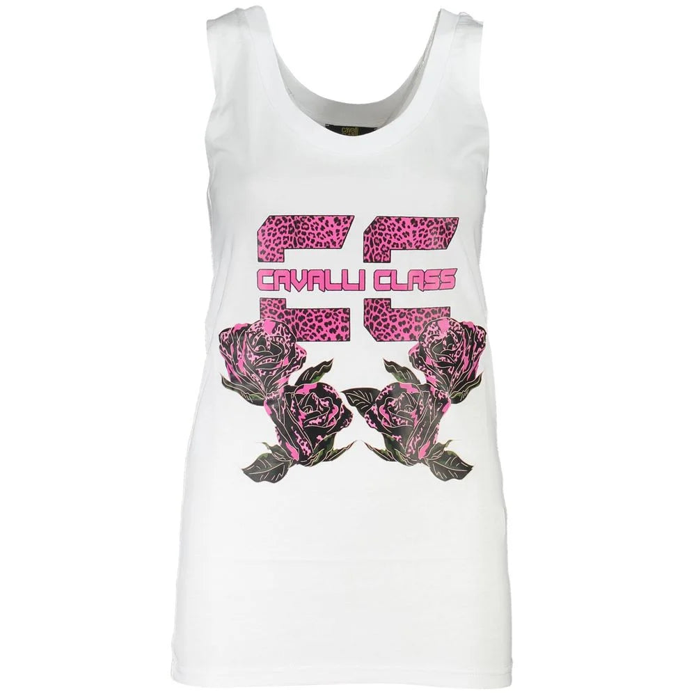 Cavalli Class White Cotton Women Top - Tank Tops