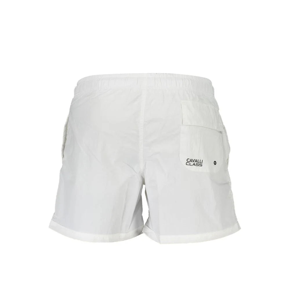 Cavalli Class White Polyamide Swimwear - S - Swim Boxers