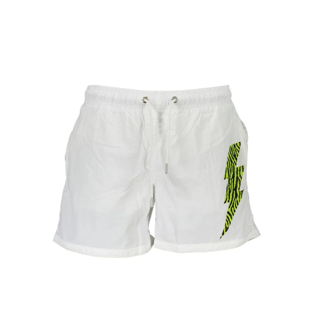 Cavalli Class White Polyamide Swimwear - S - Swim Boxers