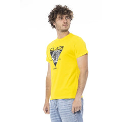 Cavalli Class Yellow Cotton Men T-Shirt - T-Shirts