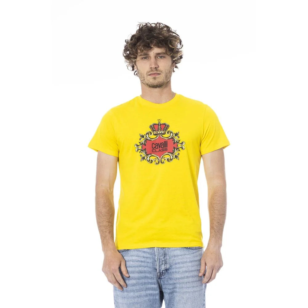Cavalli Class Yellow Cotton Men T-Shirt - T-Shirts