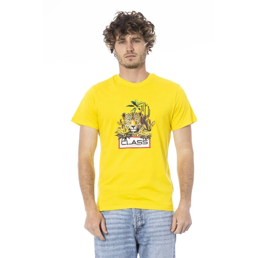Cavalli Class Yellow Cotton Men T-Shirt - T-Shirts